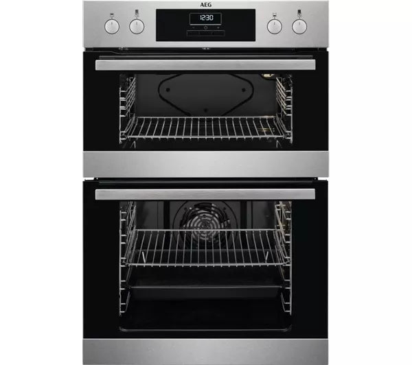 Grade A AEG DEB331010M Built In Electric Double Oven - Stainless Steel - A/A Rated