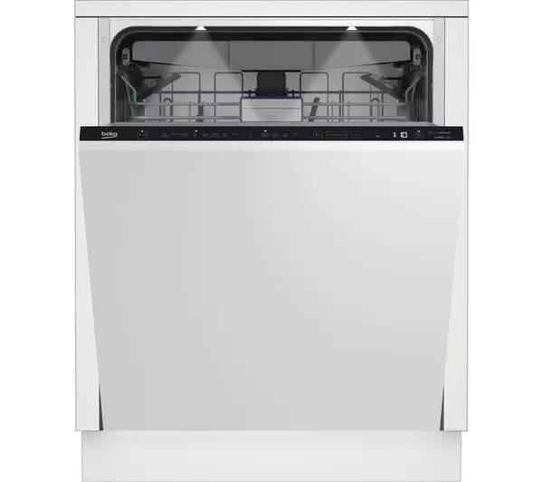 Grade A Beko BDIN38641C Fully Integrated Standard Dishwasher - Black Control Panel with Fixed Door Fixing Kit - C Rated -BB7112