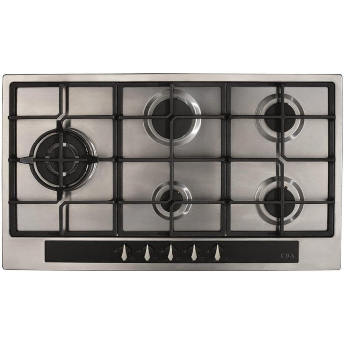 CDA HG9351SS 86cm 5 Burner Gas Hob, Stainless Steel