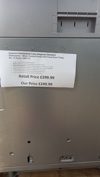 Hotpoint H2IHD526 UK Built -In Fully Integrated Dishwasher BB6632