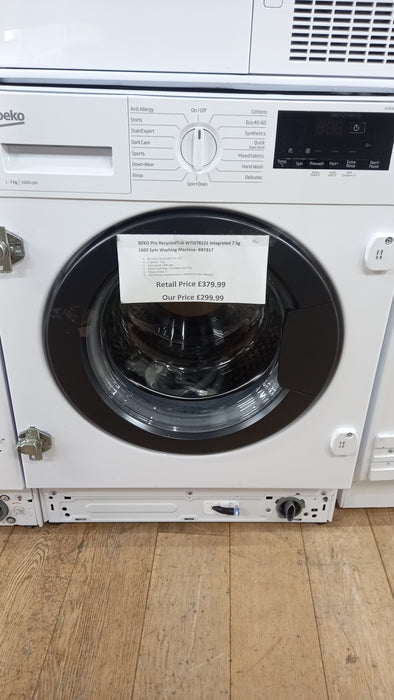 Grade A BEKO Pro RecycledTub WTIK76121 Integrated 7 kg 1600 Spin Washing Machine -BB7817