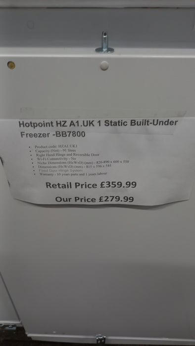 Grade A Hotpoint HZ A1.UK 1 Static Built-Under Freezer -BB7800