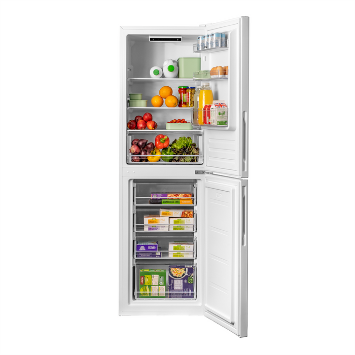 SIA SNF1850WE 290L combi fridge freezer, no frost, White, E Energy Rated