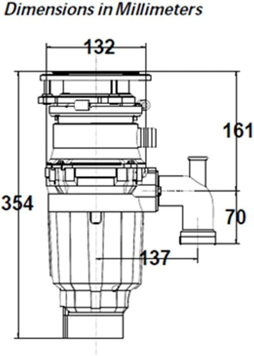 Franke TE-45 Waste Disposer | 1/2 HP Kitchen Sink Food Waste Disposal Unit