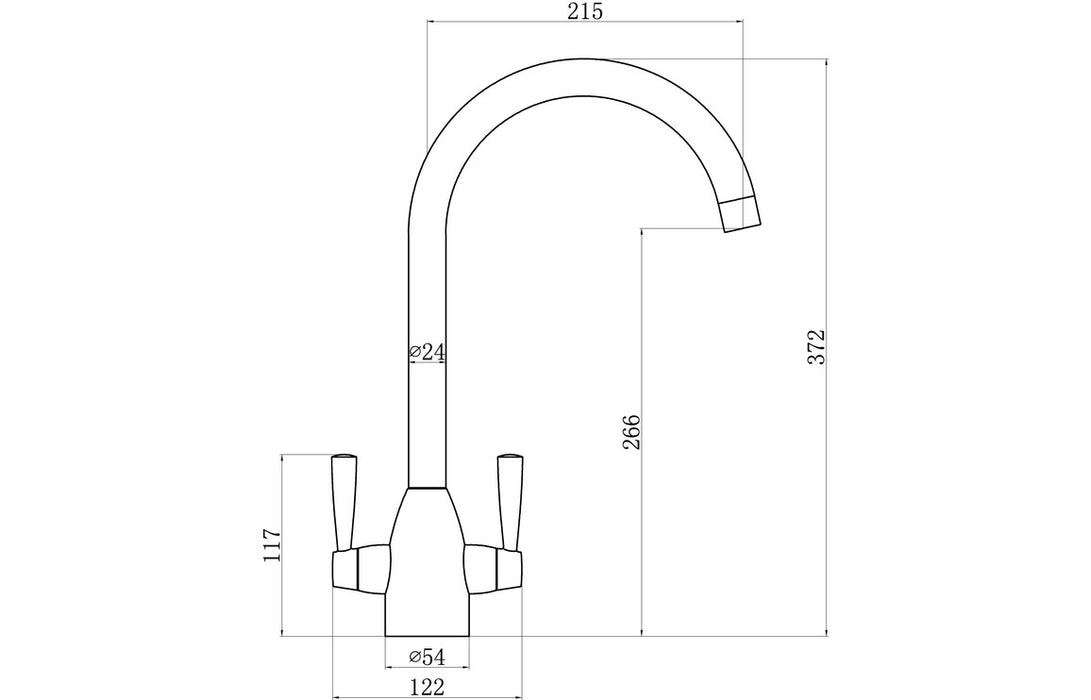 Prima Chelsea Dual Lever Mixer Tap - Chrome