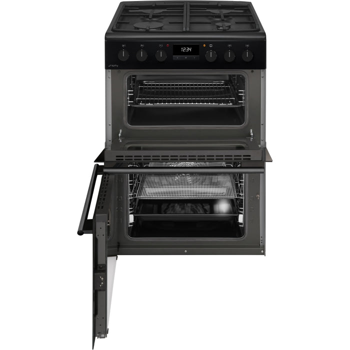 CDA CFD600MB Dual Fuel Cooker with Double Oven, Black, A Rated