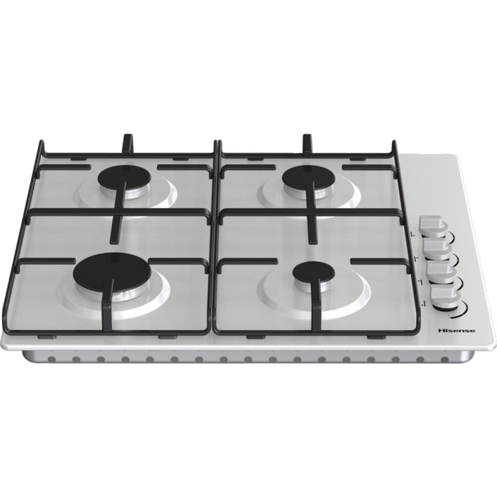 Hisense GM642XHS 60cm 4 Burner Gas Hob, Stainless Steel