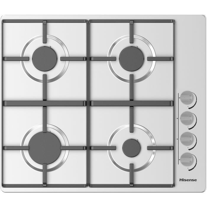 Hisense GM642XHS 60cm 4 Burner Gas Hob, Stainless Steel