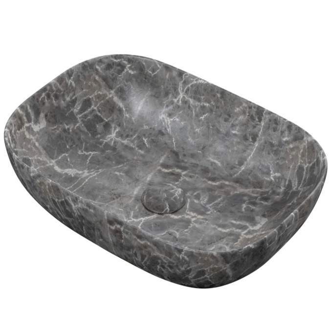 Ikstar Ceramic Washbowl 460 x 330mm - Grey Marble Effect