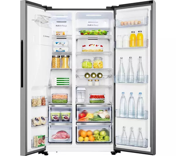 Grade A HISENSE PureFlat RS694N4TIE American-Style Fridge Freezer - Stainless Steel BB9612