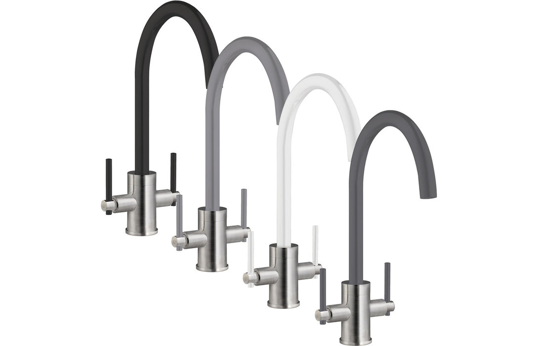 Prima+ Swan Neck Dual Lever Mixer Tap - Black