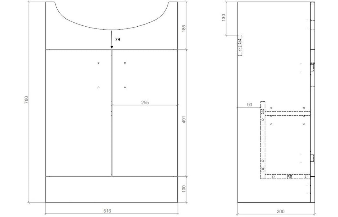 IKSTAR 550mm Vanity & C/C Toilet Pack