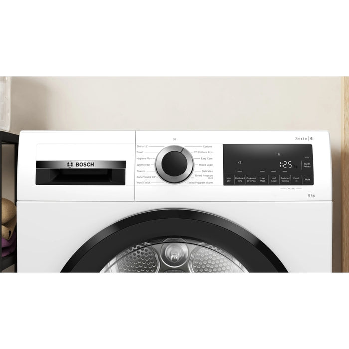 Bosch Serie 6 WPG23108GB 8Kg Condenser Tumble Dryer - White - B Rated