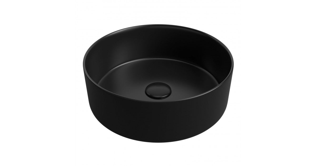 IKSTAR Ceramic Round 355mm Washbowl  & Waste - Matt Black