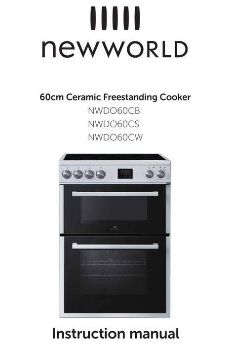 New World NWDO60CW 60cm Double Oven Ceramic Cooker - White