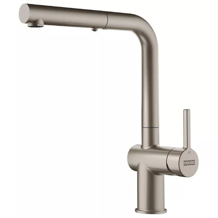 Franke ACTIVE Twist L Spout Decor Steel Mixer Tap with Waste Kit