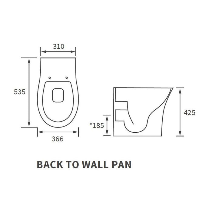 IKSTAR Rimless Back To Wall WC & Soft Close Seat