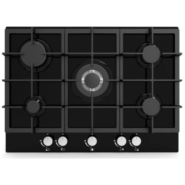 Cata UBGOG701BK Black Glass 5 Burner Gas Hob Black Glass